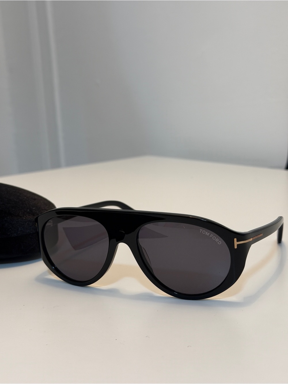 Tom Ford Black Frame Aviator Sunglasses
